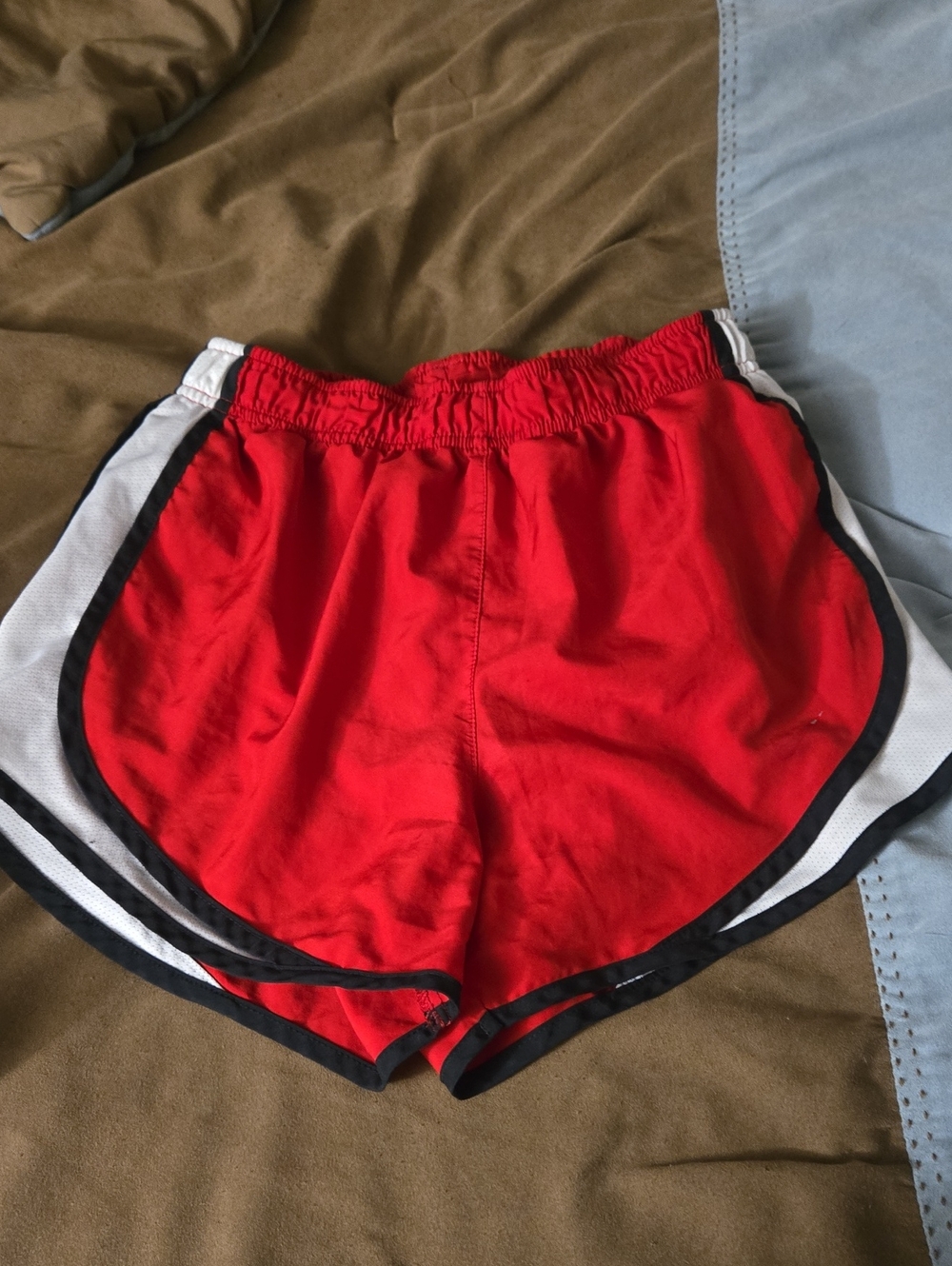 Nike Women's Red Athletic Shorts with Black & White Trim